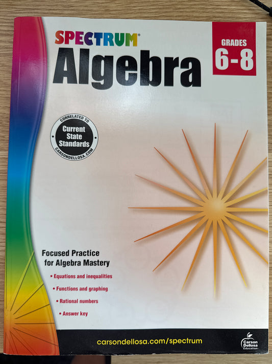 Spectrum Algebra, Grades 6-8